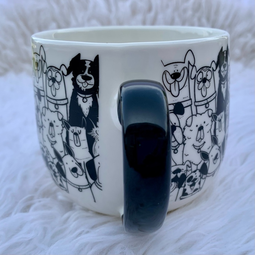 NWT Paws Cafe Dog Puppy Mug Cup Black White Chic Playful Coffee Tea Hot Cocoa - Picture 6 of 11